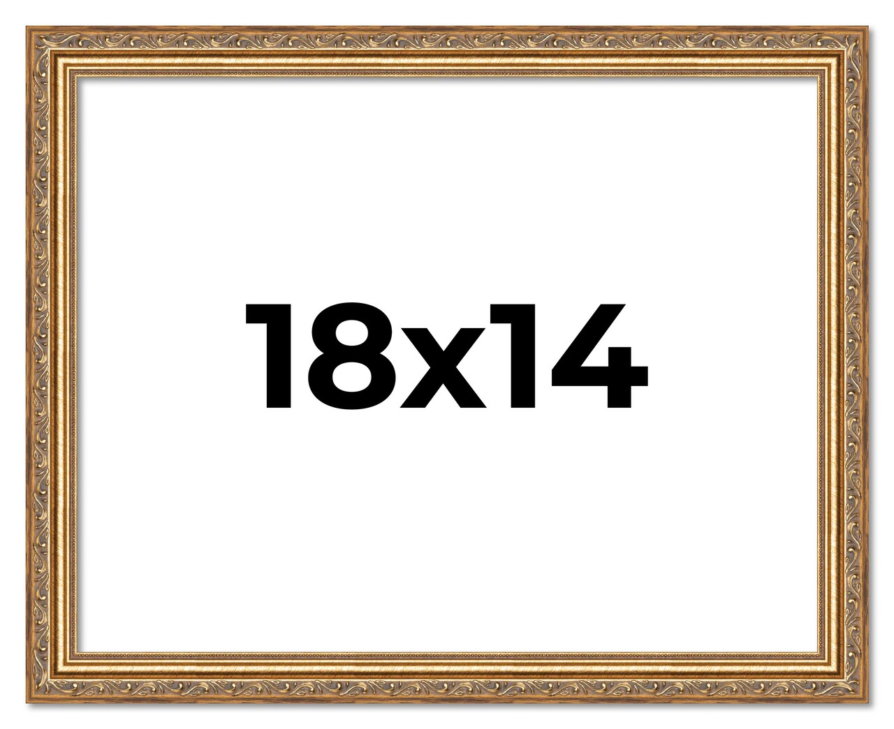 18x14 Solid Wood Antique Picture Frame with UV-Resistant Acrylic & Acid-Free Backing, Available in 4 Finishes: Bronze, Gold, Silver, and Gold with Black